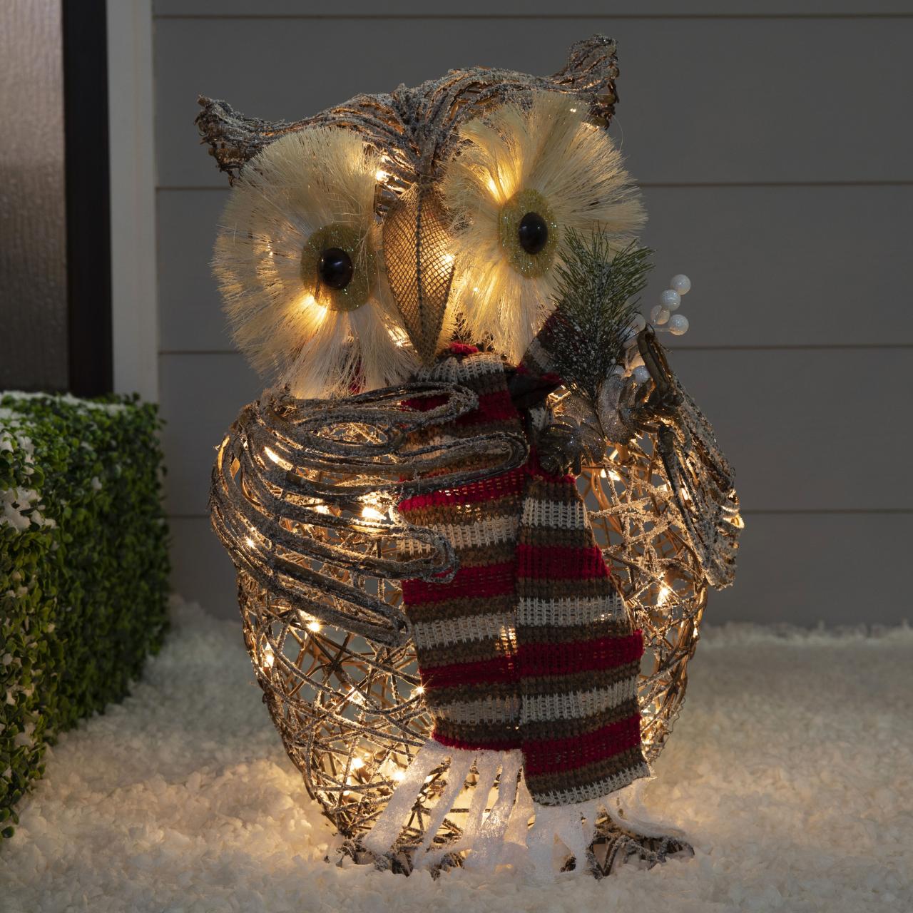 Christmas owl outdoor decor