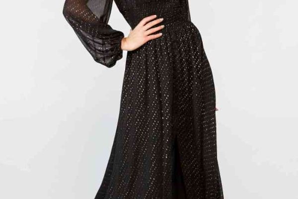 Long sleeved wedding guest dress