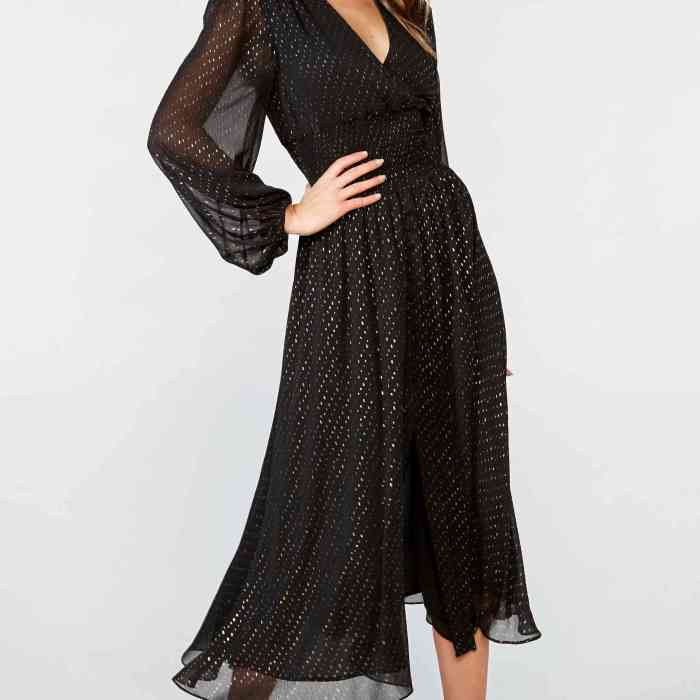 Long sleeved wedding guest dress