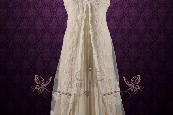 Lace empire wedding dress