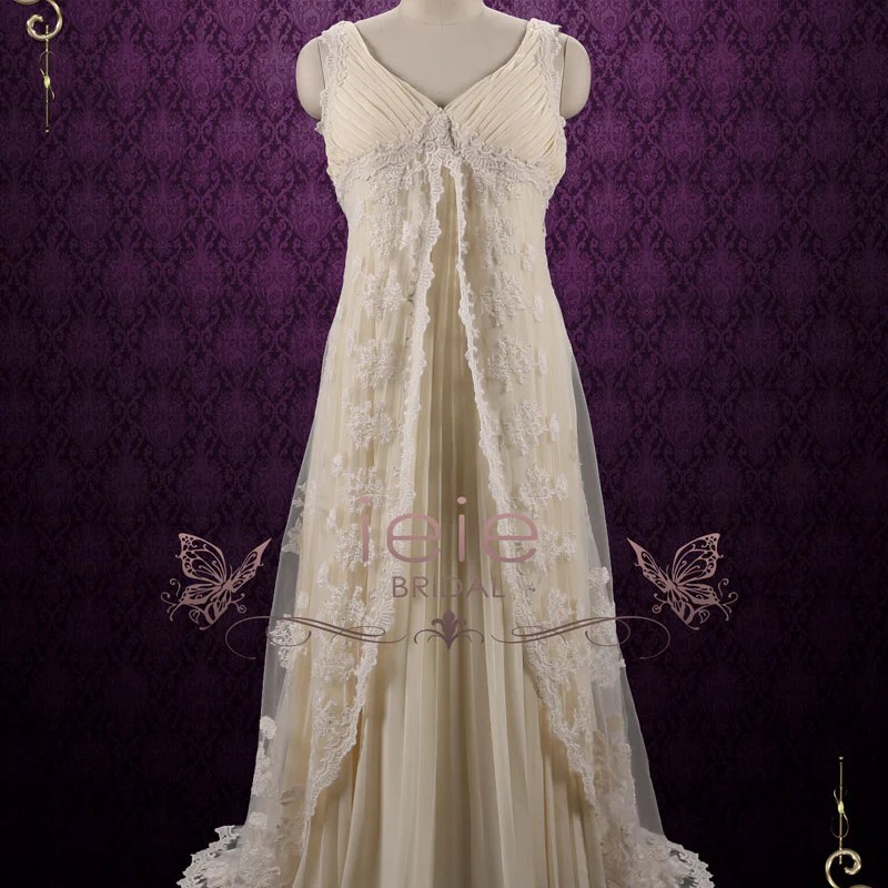 Lace empire wedding dress