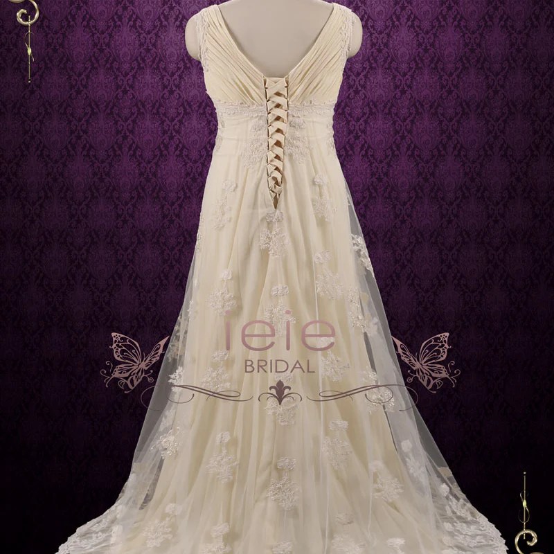 Lace empire wedding dress