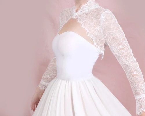 Lace bolero wedding dress