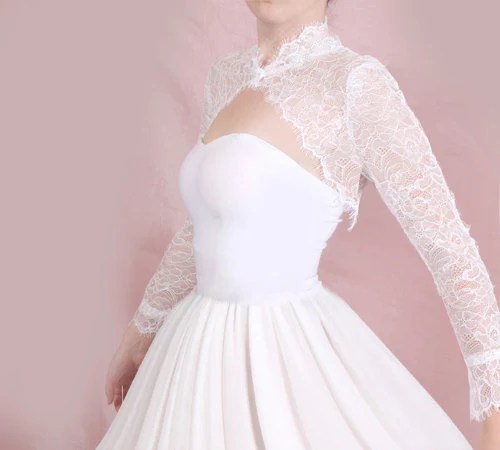 Lace bolero wedding dress