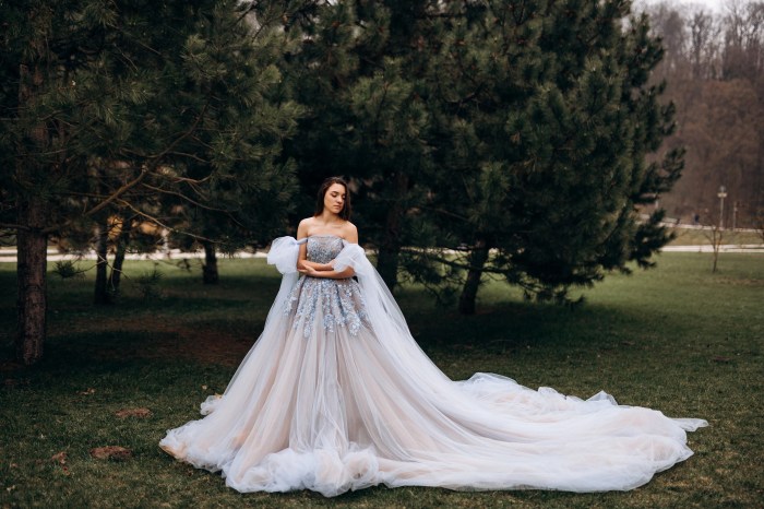 Light blue wedding dress beach